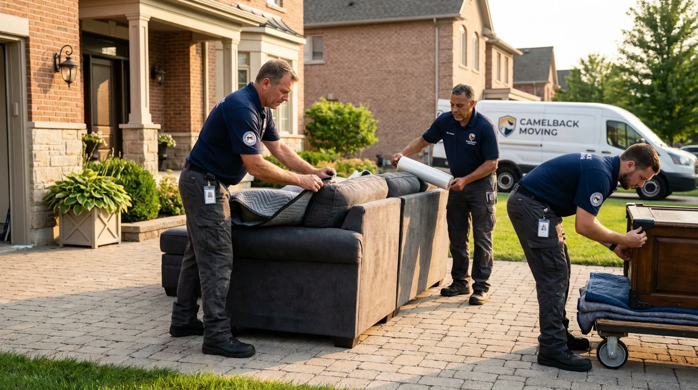 Large estate moving crew wrapping furniture in Locust Fork, AL