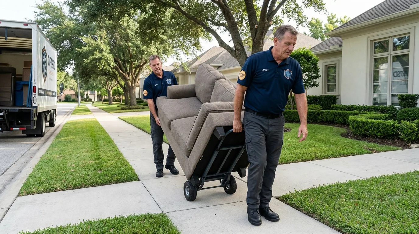 Local residential moving crew loading furniture in Locust Fork, AL